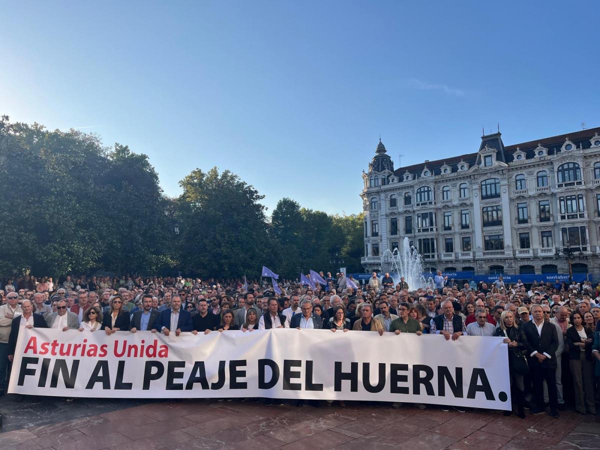 Manifestación unitaria contra el peaje del Huerna