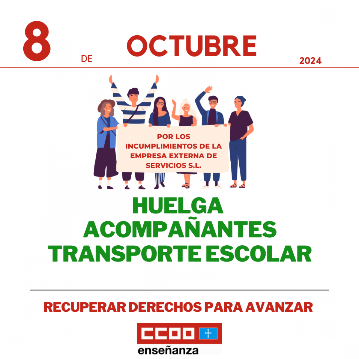 Huelga acompañantes transporte escolar