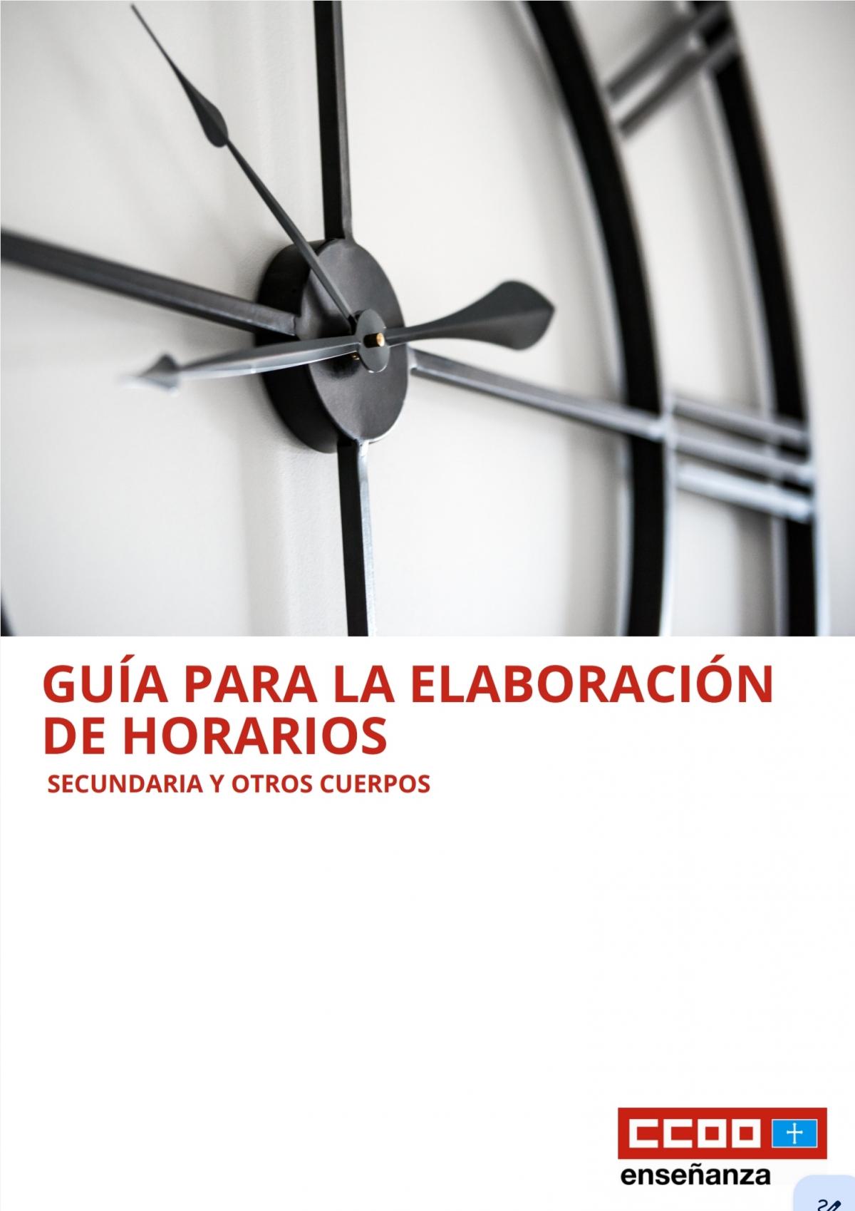 GUÍA PARA LA ELABORACIÓN HORARIOS SECUNDARIA
