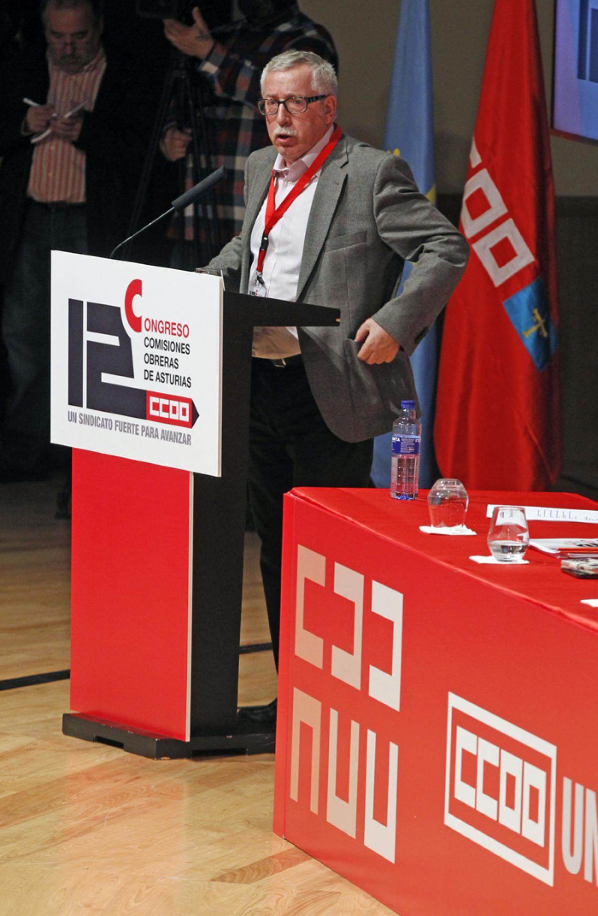 Ignacio Fernández Toxo en el 12 congreso de CCOO de Asturias