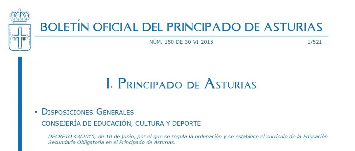 Decreto 43/2015 Currículo Secundaria