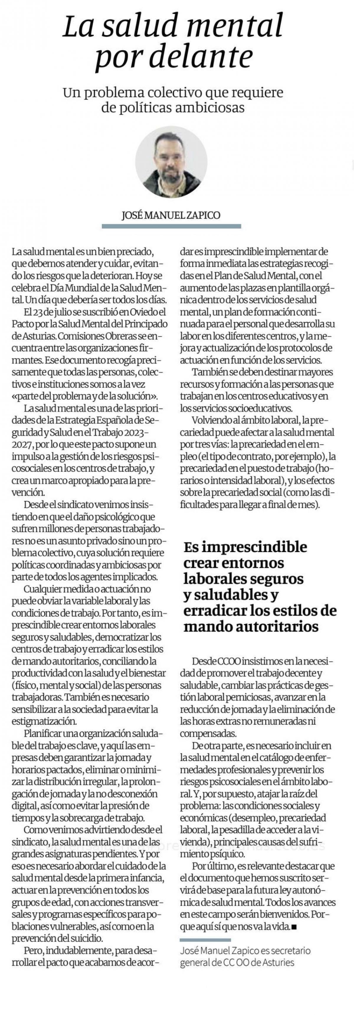 J. M. Zapico en La Nueva España