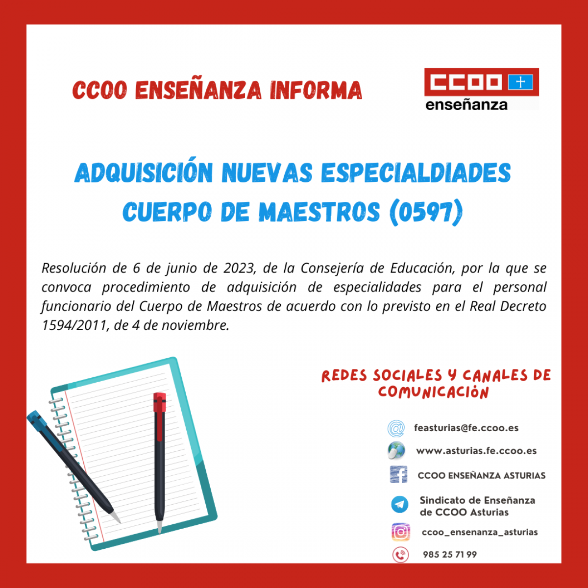 Adquisición nuevas especialidades