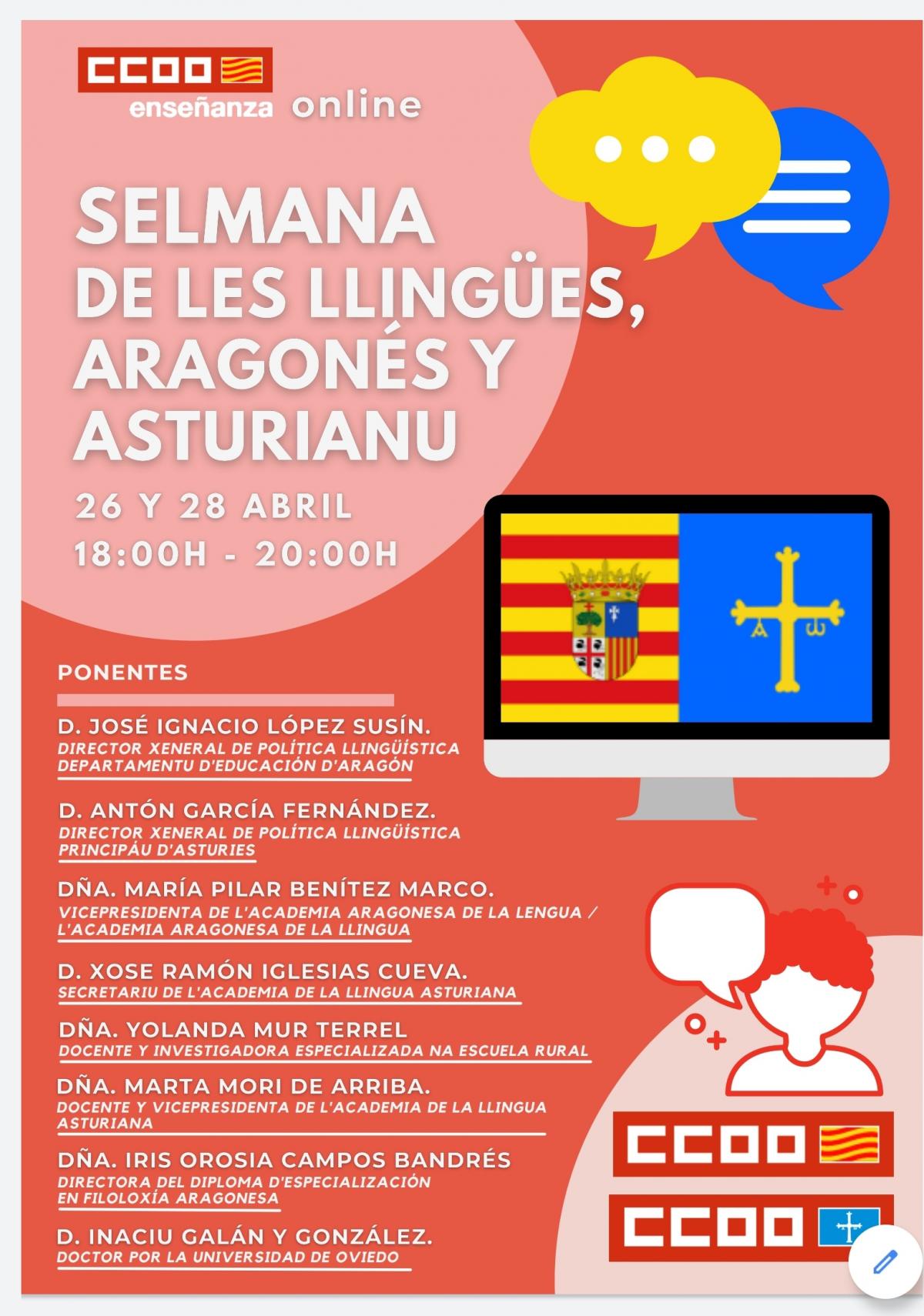 Selmana de les llingües, aragonés y asturianu