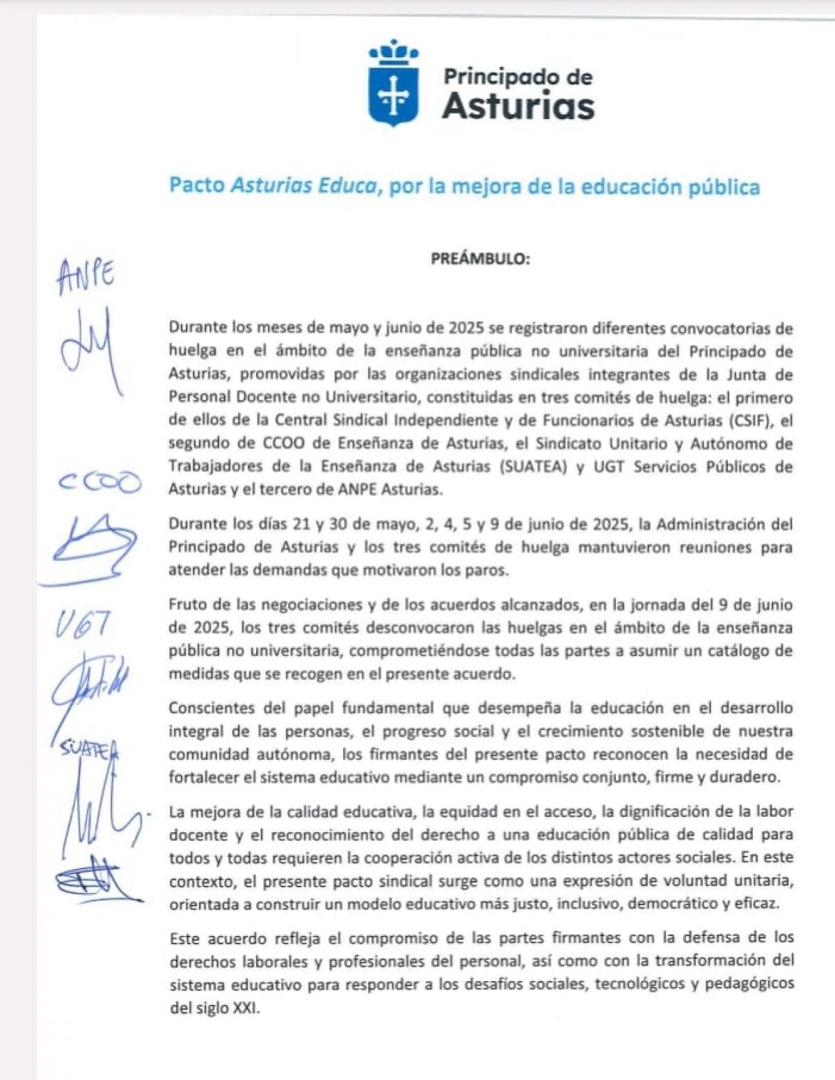 Acuerdo firmado