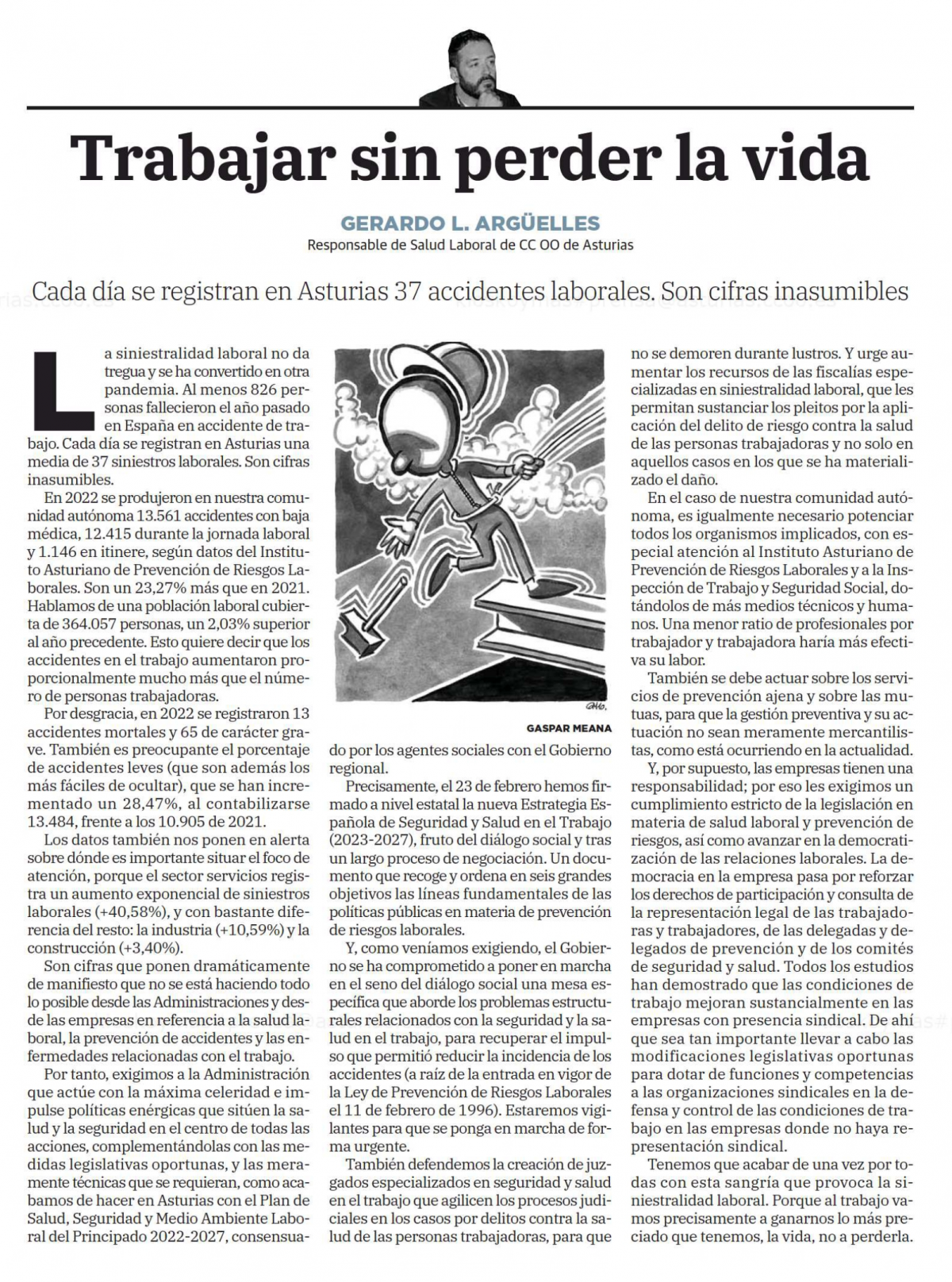 Tribuna de Gerardo L. Argüelles, en El Comercio